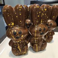 Filled Easter bunny in Callebaut chocolate with cream filling options — Dangerous Chocolate Rotorua