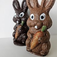 Carrot Bunny Easter chocolate — milk and dark chocolate versions — Dangerous Chocolate Rotorua